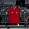 Tricou de antrenament Gloria Bistrița, croială de bărbați, bumbac, roșu — fața, cu stema clubului și sigla județului.