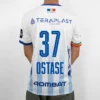 Tricou de joc handbal Gloria Bistrița – Alb (spate) Spatele tricoului de joc handbal alb, cu numărul și numele jucătoarei imprimate