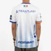 Tricou de suporter Gloria Bistrița – Alb (spate) Spatele tricoului de suporter alb, curat, cu sigla Teraplast sus și Rombat jos